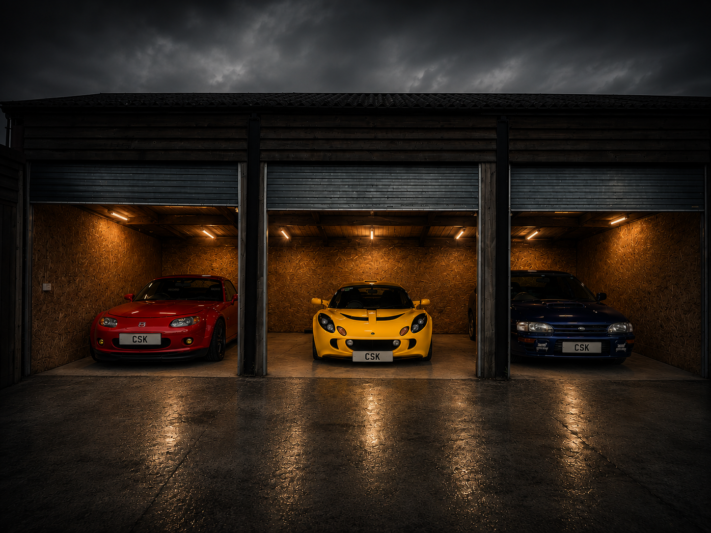 Classic cars in private storage